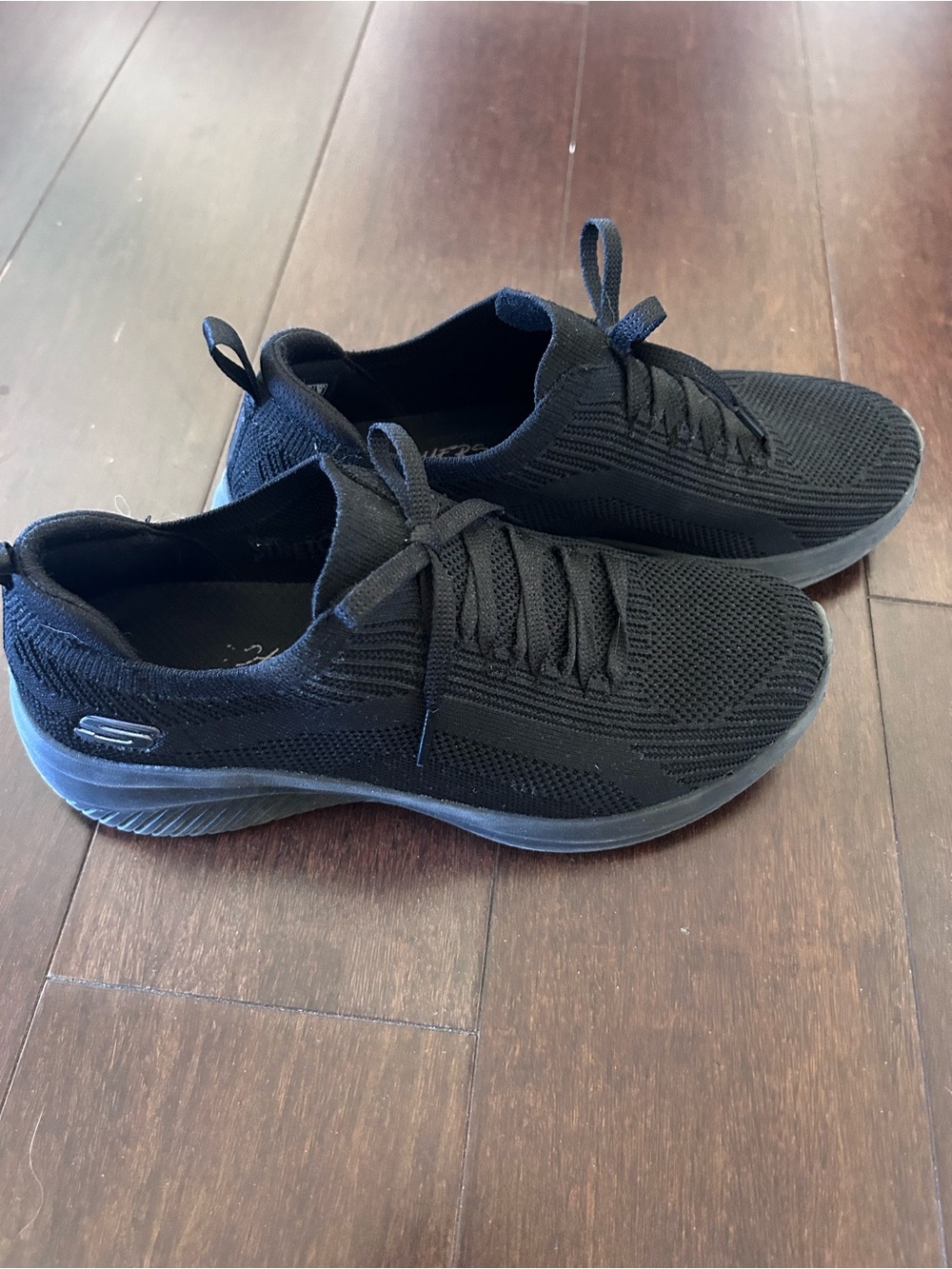 Skechers Women’s Black Knit Slip-On Athletic Sneakers